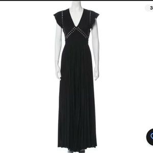 ALC MARA GROMMET PLEATED MAXI STUDS DRESS